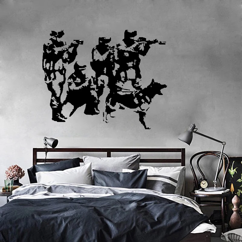Настенные наклейки в стиле милитари K9 виниловые для спальни и гостиной D0026|wall