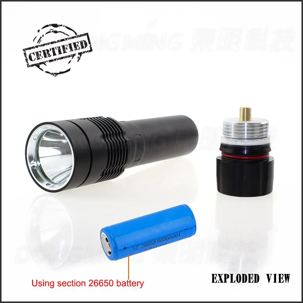 Verkauf Günstige Tauchen Taschenlampe Led Taktische Taschenlampe 1x Cree XM-L T6 4,2 V LED Taucher-netzteil Taschenlampe Lanterna Angetrieben Durch 26650