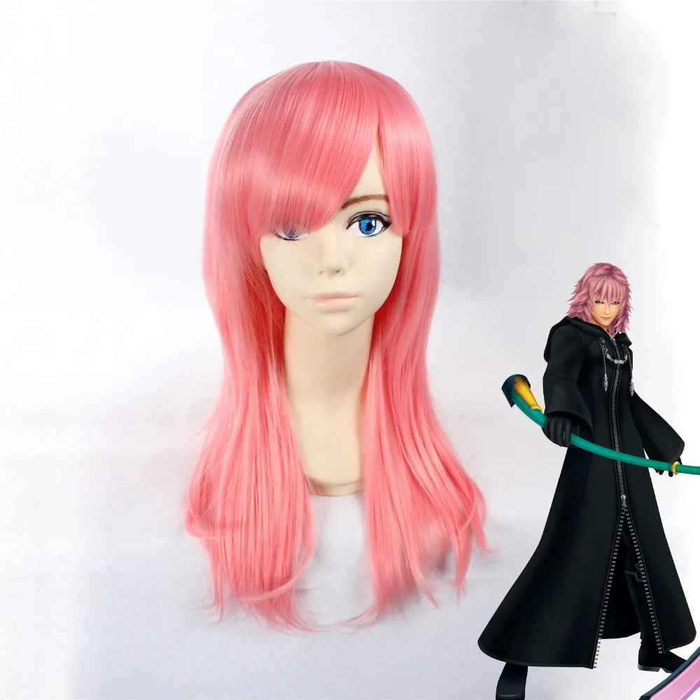 Парик для косплея Kingdom Hearts Marluxia термостойкий синтетический с кудрявыми волосами