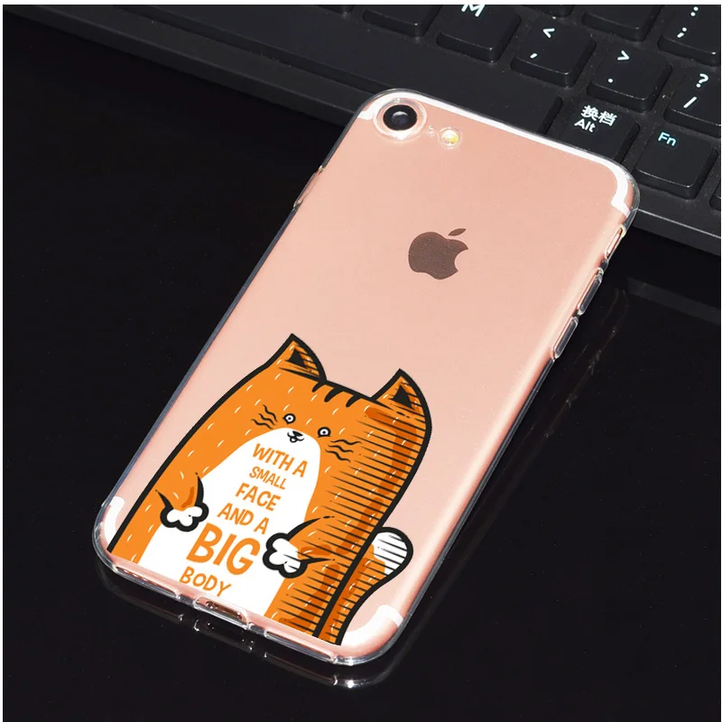 DREAMFOX L513 милый Кот силиконовый чехол-накладка из мягкого ТПУ чехол Обложка для Apple iPhone 11 Pro XR XS Max 8X7, 6, 6 S, Plus, 5, 5S SE 5C 4 4S - Цвет: L8195