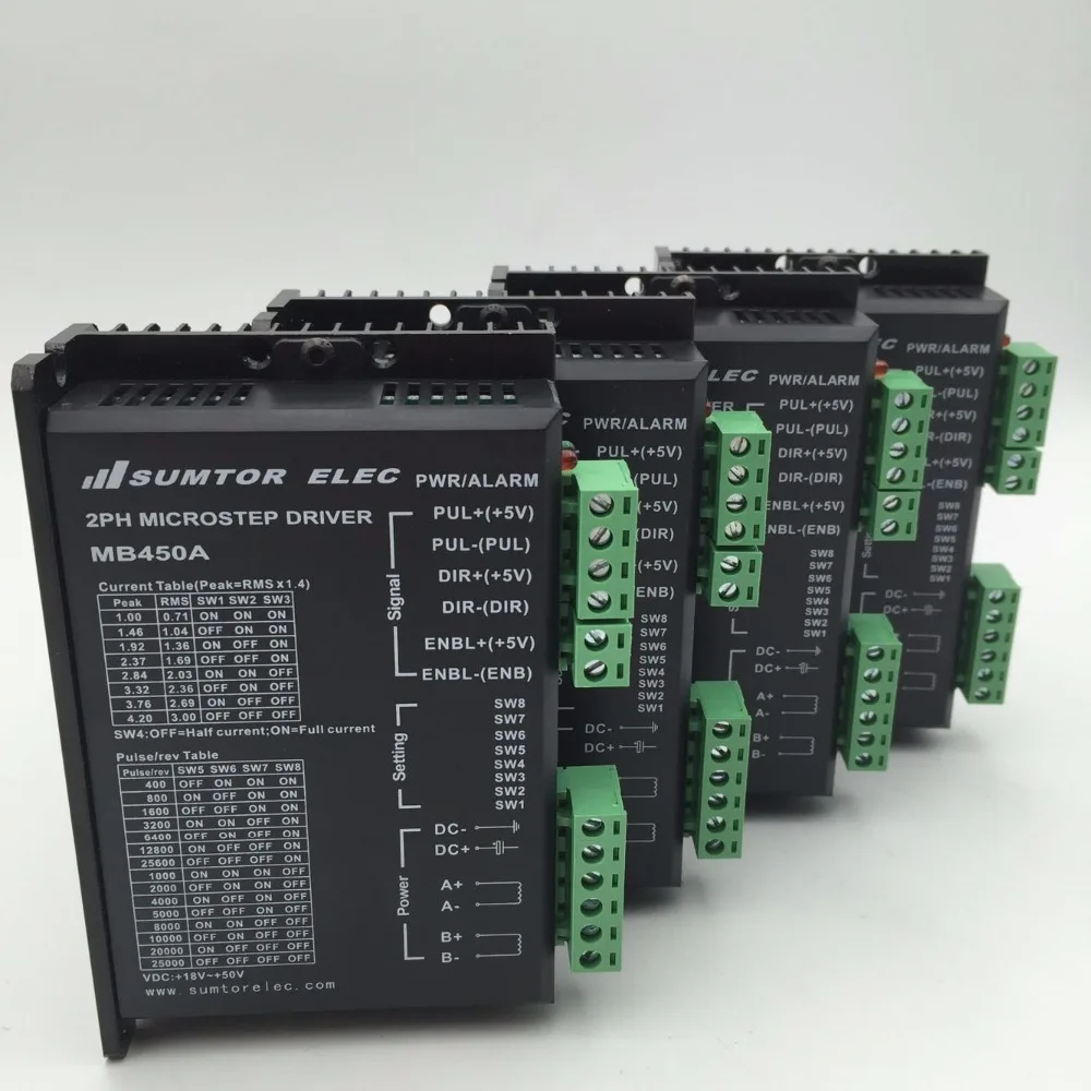 Шаговый двигатель комплект с 4 осями NEMA 23 нм шаговый + DC24 ~ 50 в драйвер 5 осевая