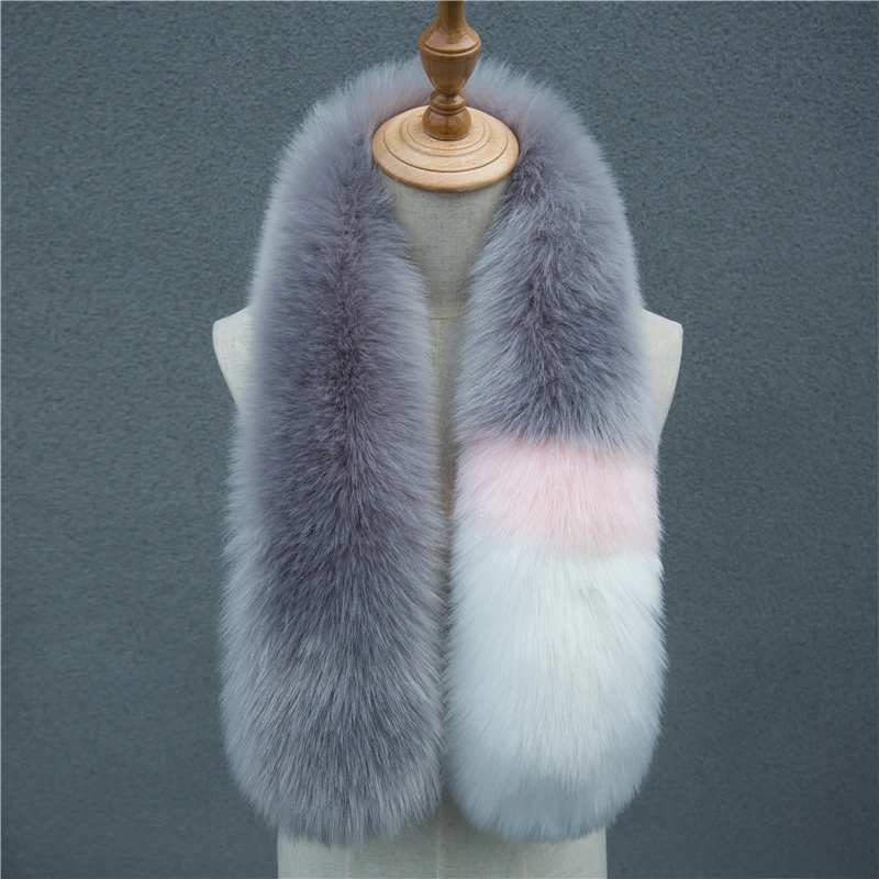 

2018 new fashion scarf High quality women warm fox fur scarf new fashion scarf faux fur warm scarf women girl cute sweet style