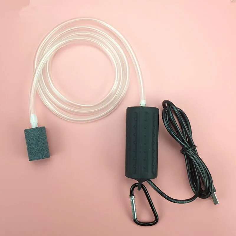 Black Мини портативный 5 в 1а Usb питание открытый рыбалка кислородный воздушный насос аквариум воздушный насос для рыбы акватический Террариум аксессуары - Цвет: Black