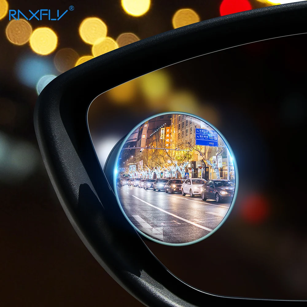 2PCS RAXFLY Universal Car Blind Mirrors Holder 360 Rotation Rear View Glass Mirror Adjustable Auto Rearview Spot | Мобильные
