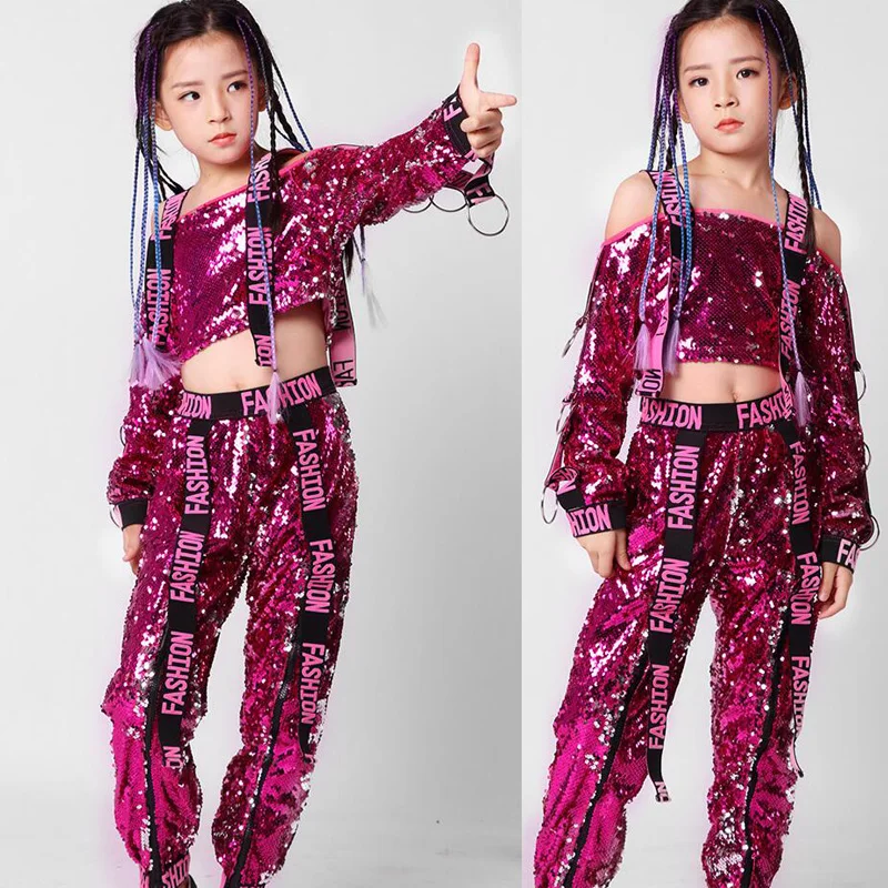 Детская одежда в стиле хип хоп с блестками куртка для девочек топы на бретелях