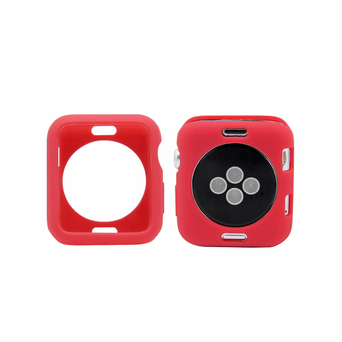 Мягкий силиконовый чехол карамельных цветов для Apple Watch iWatch Series 1 2 3 с рамкой и