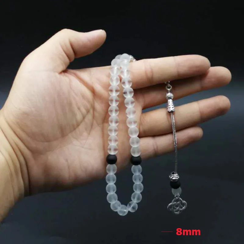 Хрустальный Розарий черный Белый Цвет Матовый хрусталь tasbih популярный стиль