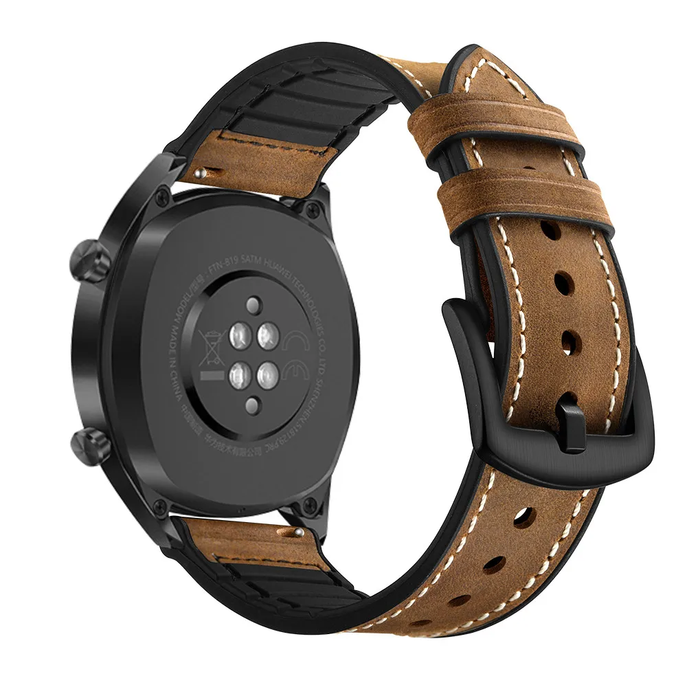 22 мм силиконовый ремешок из натуральной кожи для huawei Watch GT 2 1 46 мм ремешок для samsung Galaxy Watch 46 мм/gear S3 браслет ремень