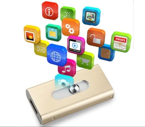 Металлический USB накопитель I Flash для iPhone/iPad/iPod IOS 8pin флэш Iphone 7 7plus 5S 6S plus Ipad Pro MiNi