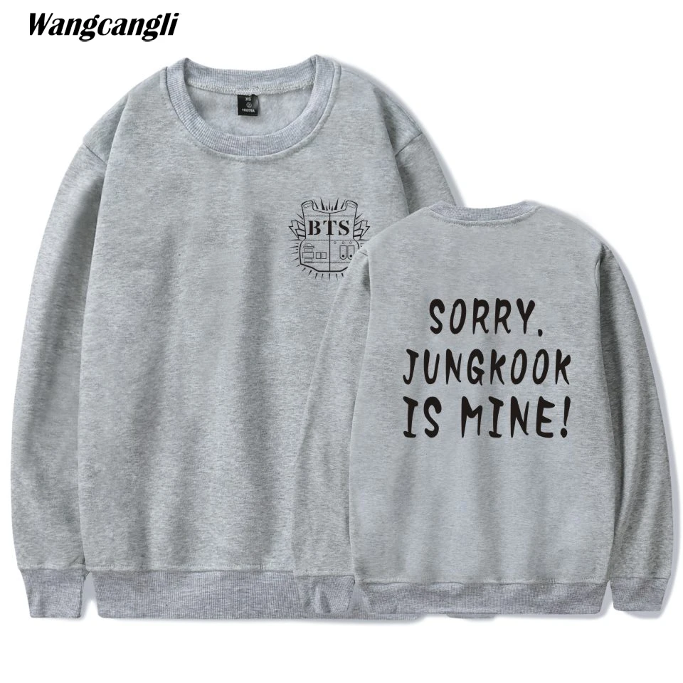 Wangcangli модный принт жаль JUNGKOOK мой Костюмы с О-образным вырезом длинным рукавом