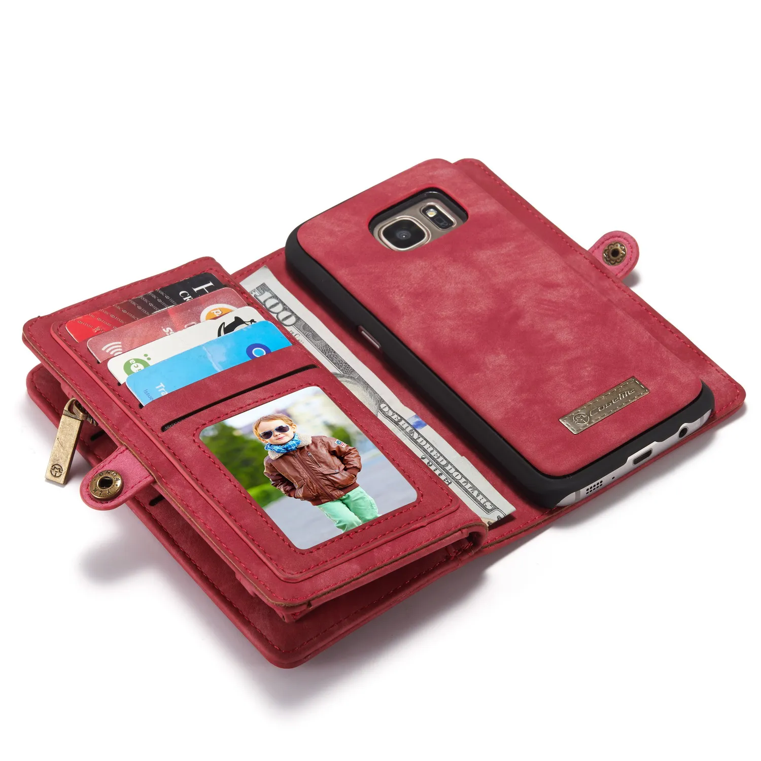 luxury cover Retro Leather Case for Samsung S7 Zipper Wallet Multifunction Magnetic Phone Cover edge bag | Мобильные телефоны и