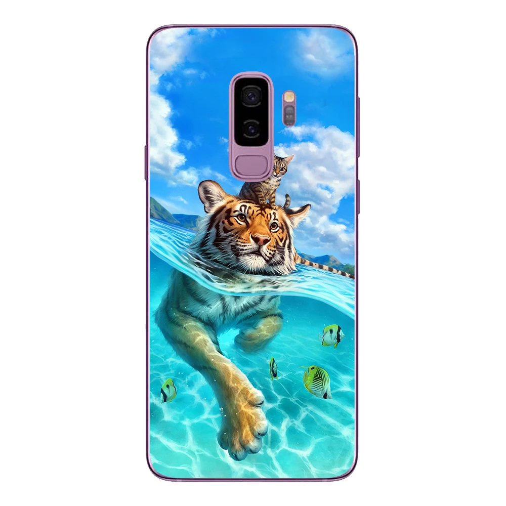 113 Мягкий термополиуретановый чехол для samsung Galaxy S7 Edge S8 S9 Plus, силиконовый чехол, чехол с тигром, львом, волком, лисой, рыбой, защитный чехол для телефона - Цвет: 113
