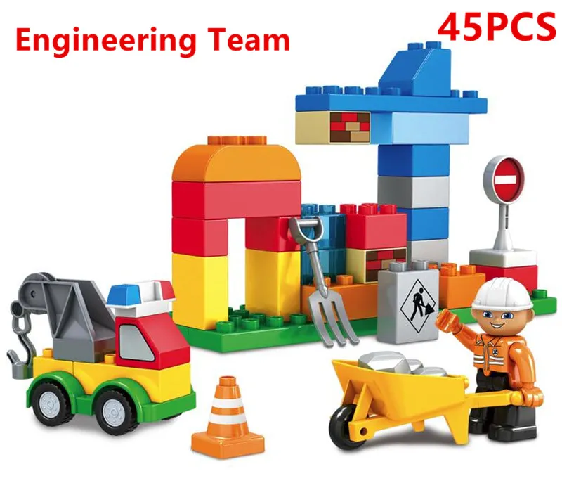 

57pcs Large Particles Building Blocks City Supermarket Fruit Store Model Sets Toy Compatible DuploINGlys City Mall kids toy gift
