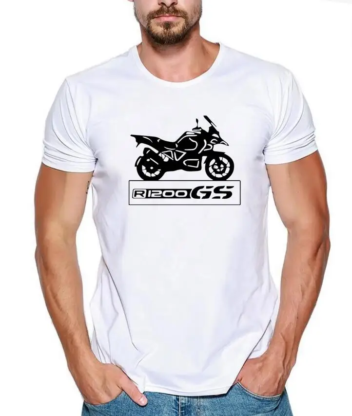 T Shirts Fashion 2019 Crew Neck Men Short-Sleeve New T-Shirt R1200 GS Motorrad White Printing Tee Shirt | Мужская одежда
