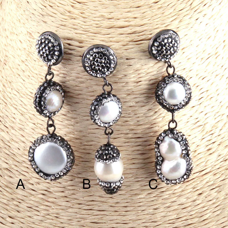 Бесплатная доставка Модные серьги ручной работы с пресноводным жемчугом |