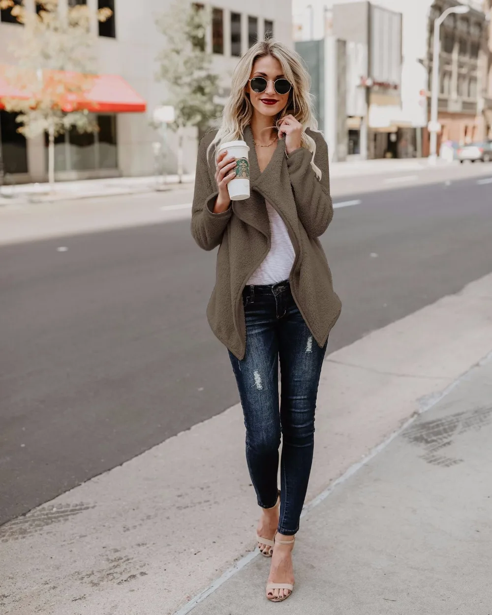 SaHezeng 2017 Autumn Fashion Women Warm Mohair Cardigan Outerwear Casual Loose Turn-down Collar Ladies Coats B10-1 |