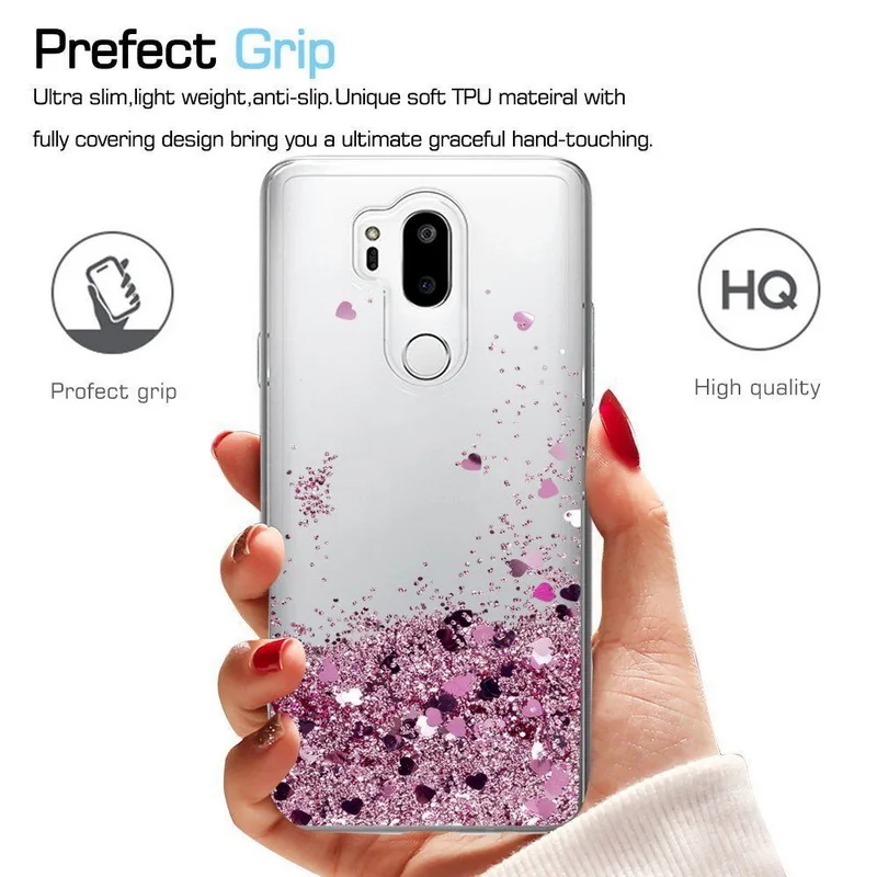 Lovely Glitter Hearts Liquid Quicksand Case For LG K4 K10 2017 V30 V20 Clear Soft Silicon Back Cover G7 G4 G5 G6 Q6 | Мобильные