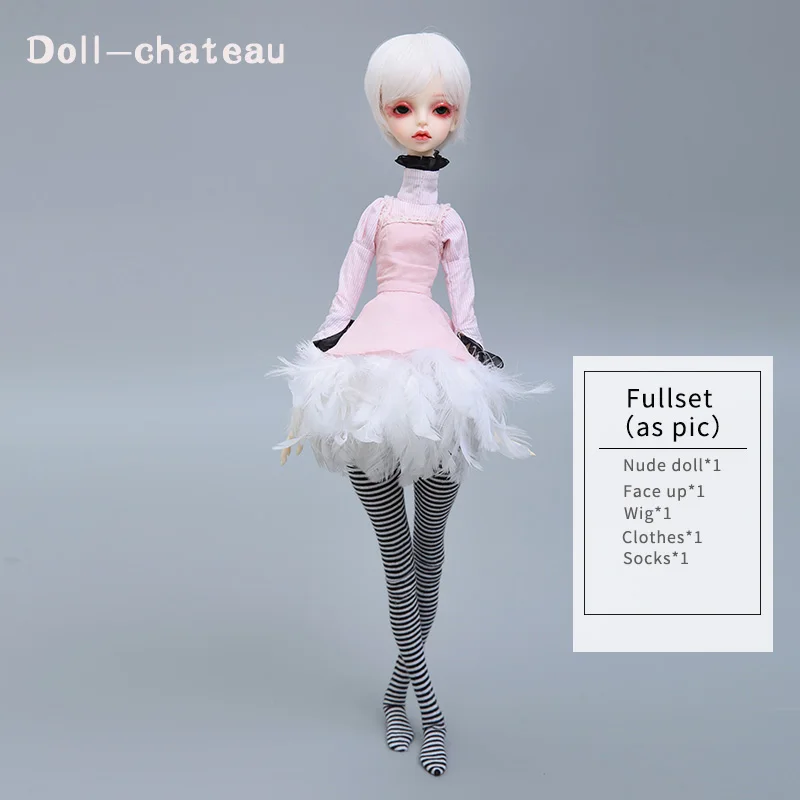 OUENEIFS Queena DC bjd sd кукла 1/4 модель тела для маленьких девочек и мальчиков куклы глаза высокое качество игрушки магазин макияж смолы - Цвет: Fullset in NS as pic