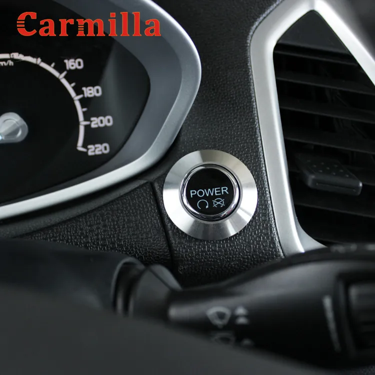 Carmilla ключ кнопка старт/стоп зажигания кольцо крышки Стикеры для Ford Ecosport Fiesta 2009 2012 2013