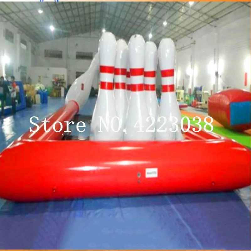 

Free Shipping Outdoor Indoor Giant Inflatable Bowling Pin Set 6pcs High 1.8m Bowling Ball With 1 Pump