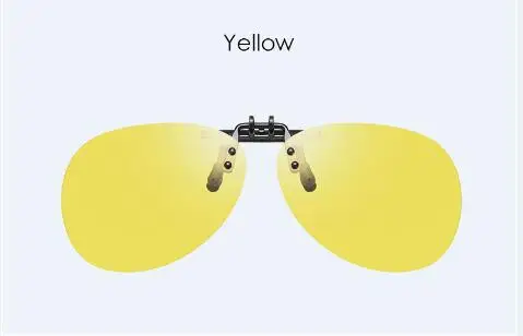 Yellow Мужские и wo мужские поляризованные солнцезащитные очки, с откидной миопическая линза, ночное видение, день и солнцезащитные очки для ночного вождения - Цвет линз: Yellow