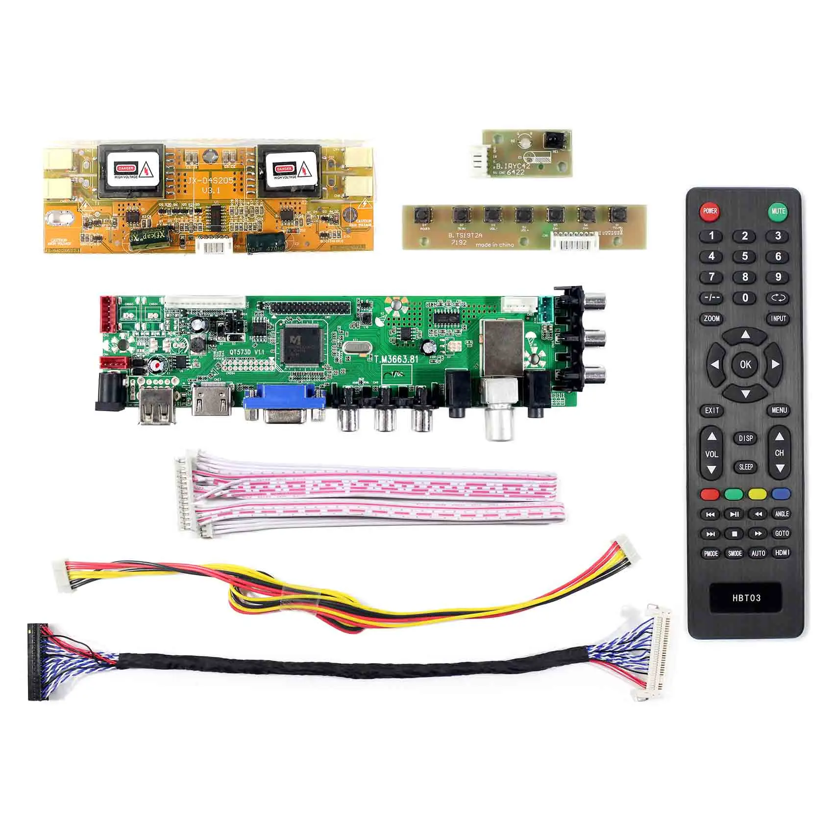 HD MI VGA AV USB ATV DTV LCD Controller Board work for 21.5 23 inch 1920x1080 4CCFL 30pin LVDS LM230WF1 LTM230HT01 LM215WF1 | Электроника