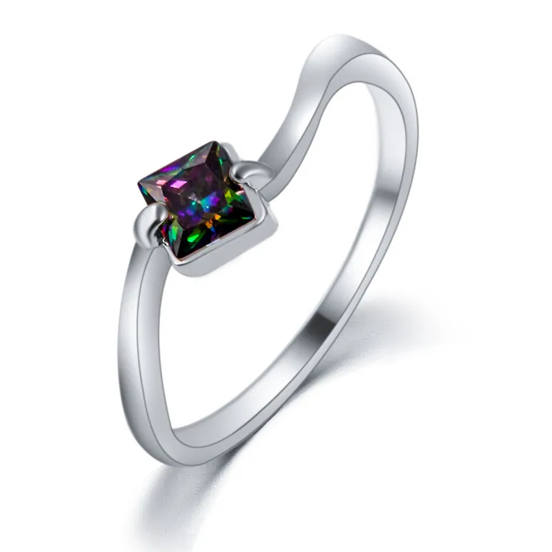 Bridal Fashion Jewelry Party Dress Accessories Women Anniversary Gifts Exquisite Zircon Ring Curve Shape Wedding Rings | Украшения и