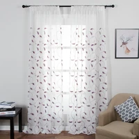 topfinel leaves pattern white sheer curtains window tulle curtains for living room bedroom tulle for kitchen window treatments