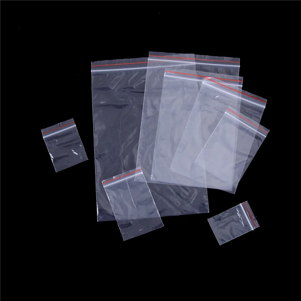 100 шт./упак. пластиковые полиэтиленовые пакеты с застежкой молнией закрывающиеся