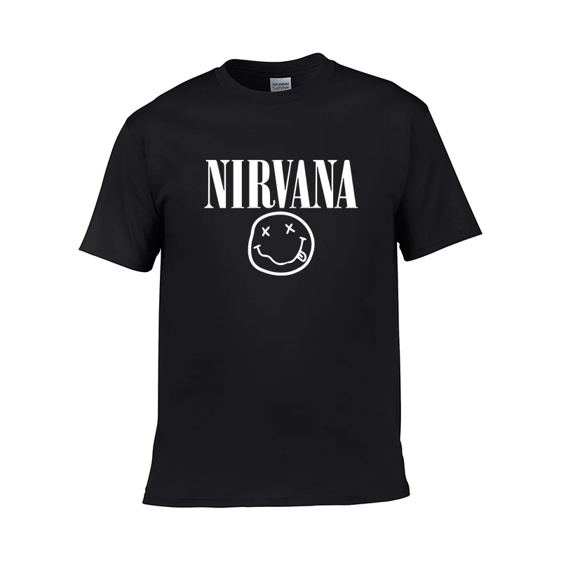 Новинка 2019 рок группа nirvana хип хоп Мужская футболка хлопок впитывающая пот с