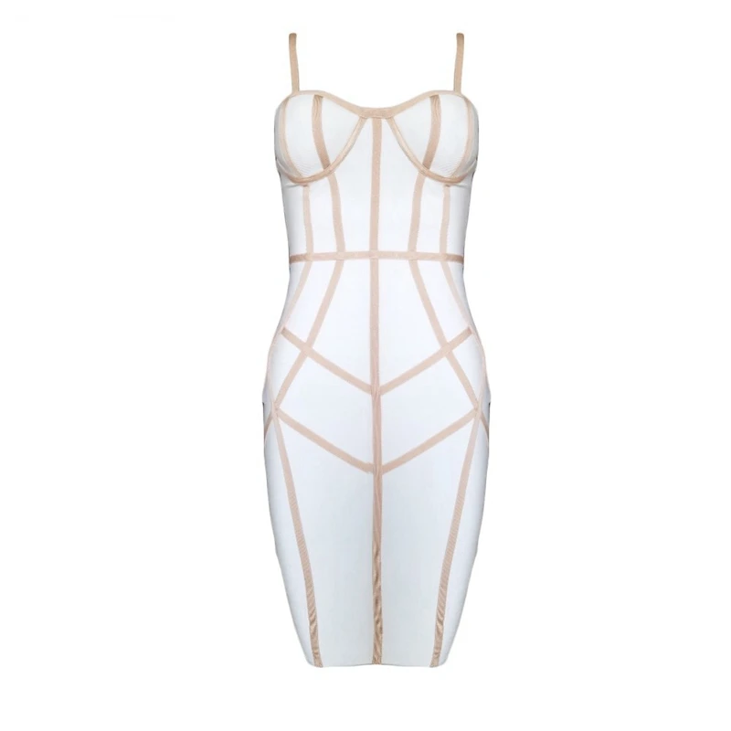 New Years Eve Dress Red Green Black White Bandage Bodycon Panel Cocktail Party Sexy Dresses Woman Night Club Wear | Женская одежда