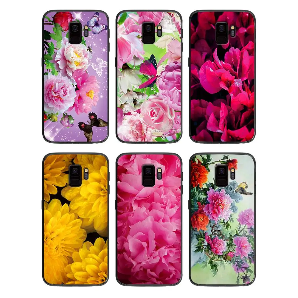 Мягкий чехол для телефона с изображением пиона маргаритки кактуса samsung Galaxy S6 S7 S8 S9