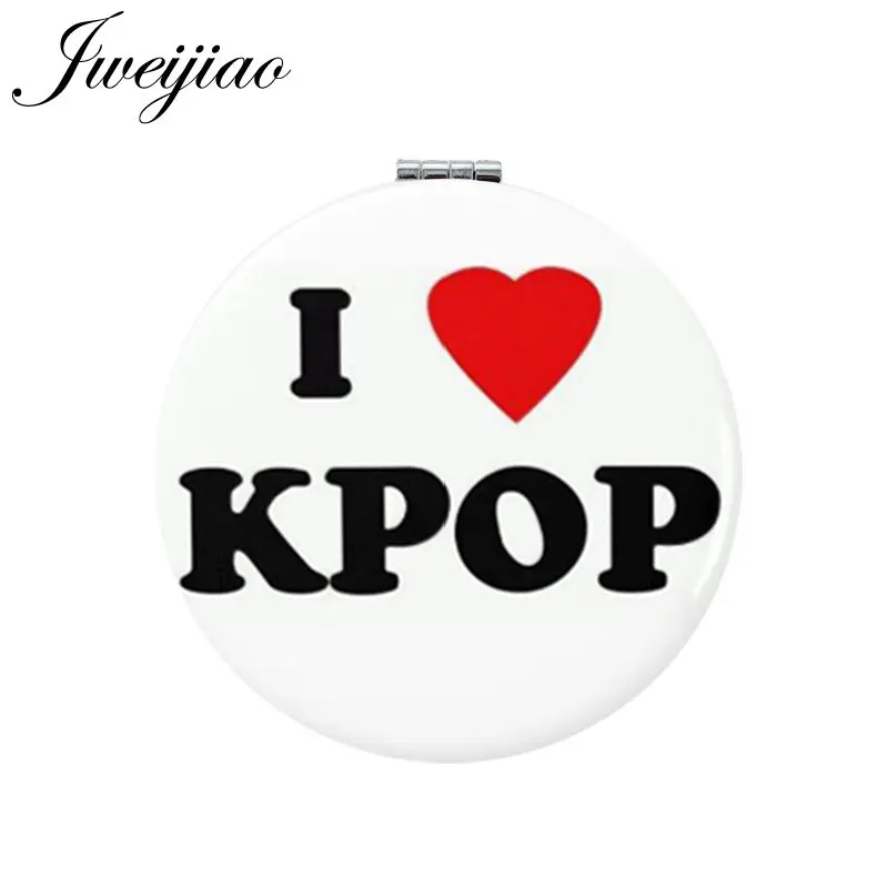 JWEIJIAO I LOVE EXO KPOP круглая карманная зеркальная поверхность из искусственной кожи