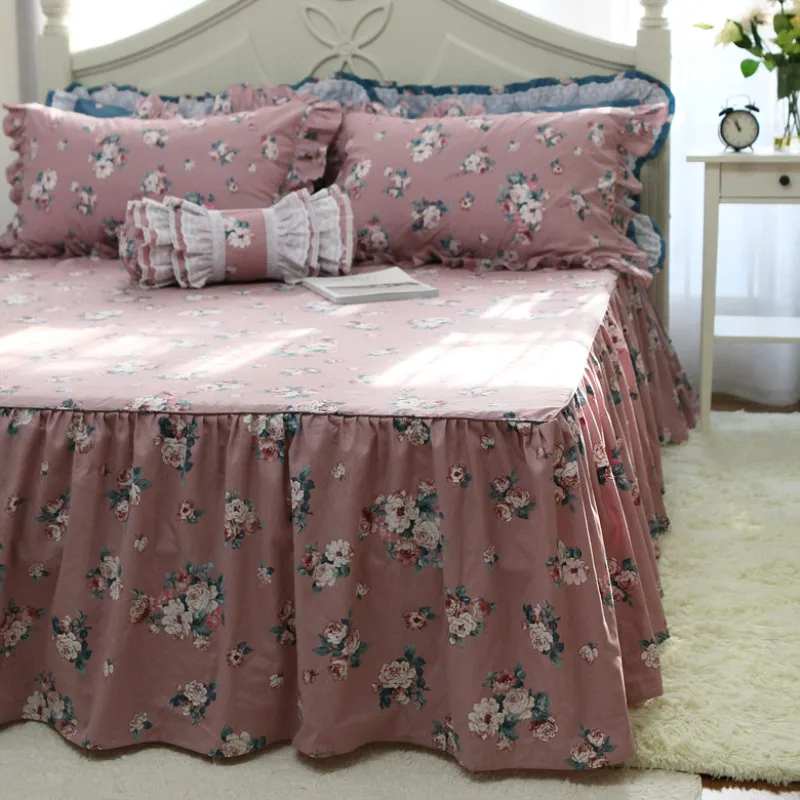 

Garden beauty flower print bedspread elegant bed cover 100% cotton coverlet bedroom sweet bed spread bed covers handmade wrinkle