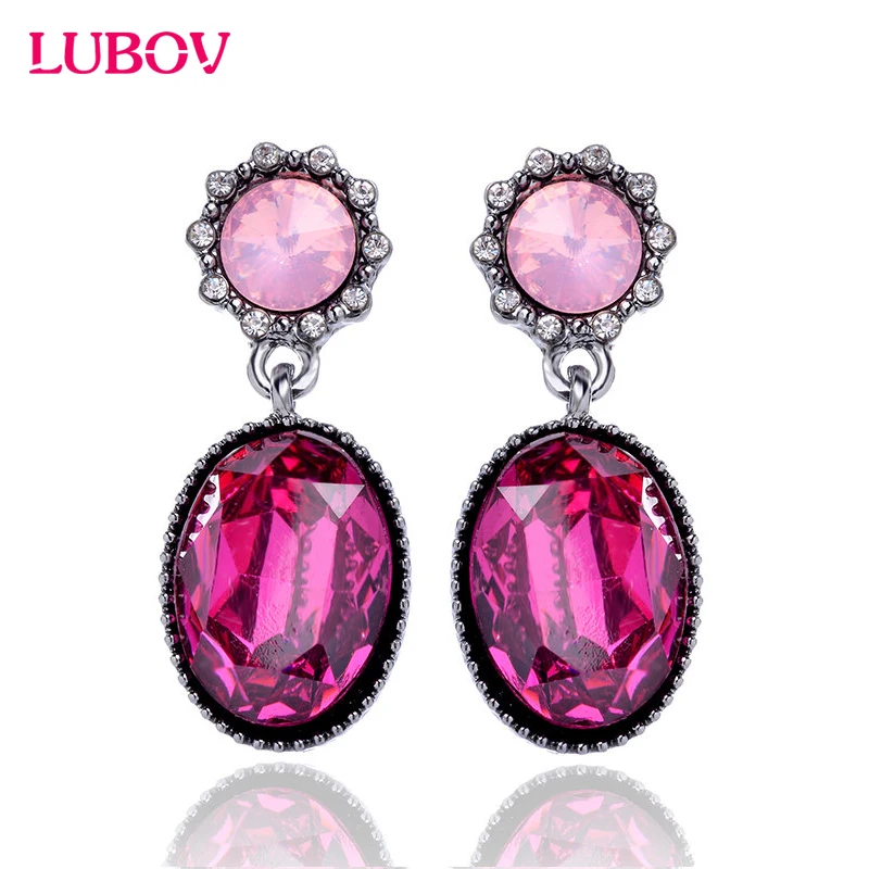 19 цветов блестящие элегантные серьги подвески с искусственным драгоценным