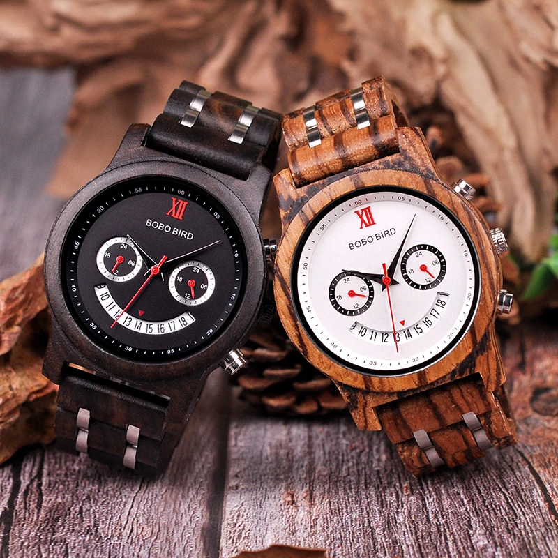 BOBO BIRD Lover's Wood Watch Men Women Smiling face Wooden Quartz Ladies Wrist Watches Show Date Gift Cuostom Logo Dropshipping