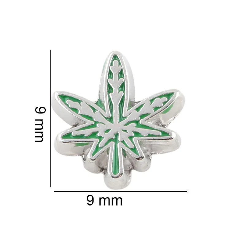 Бесплатная доставка 20 штук Эмаль Зеленые Листья плавающие прелести подходит для