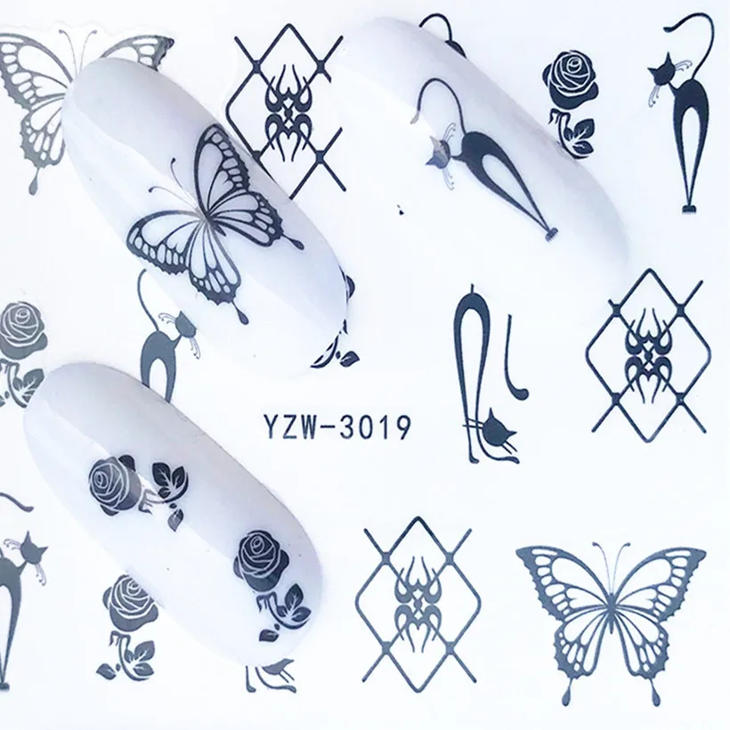 1 шт. Raspberry оранжевый наклейка на ногти водная наклейки для женщин Цвет в виде