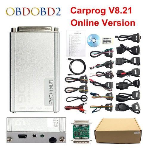Новейший Carprog V10.93 V8.21 полный 21 адаптер для автомобиля Prog 10,93 8,21 ECU чип тюнинг онлайн ECU программист подушка безопасности инструмент сброса - Цвет: Carprog V8.21