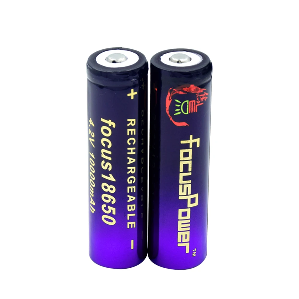 2 PCS Большая емкость 10000mah 3,7 v 18650 литий-ионная аккумуляторная батарея для фонарика фар - Цвет: 2 PCS