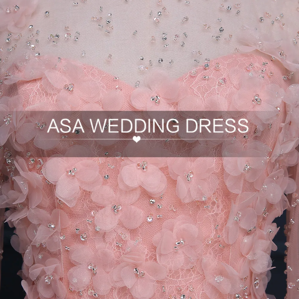 2019 Pink Prom Dresses Long Prom Dresses Long Sleeve See Through Tulle Prom Dress vestido de festa Luxurious Evening Gowns