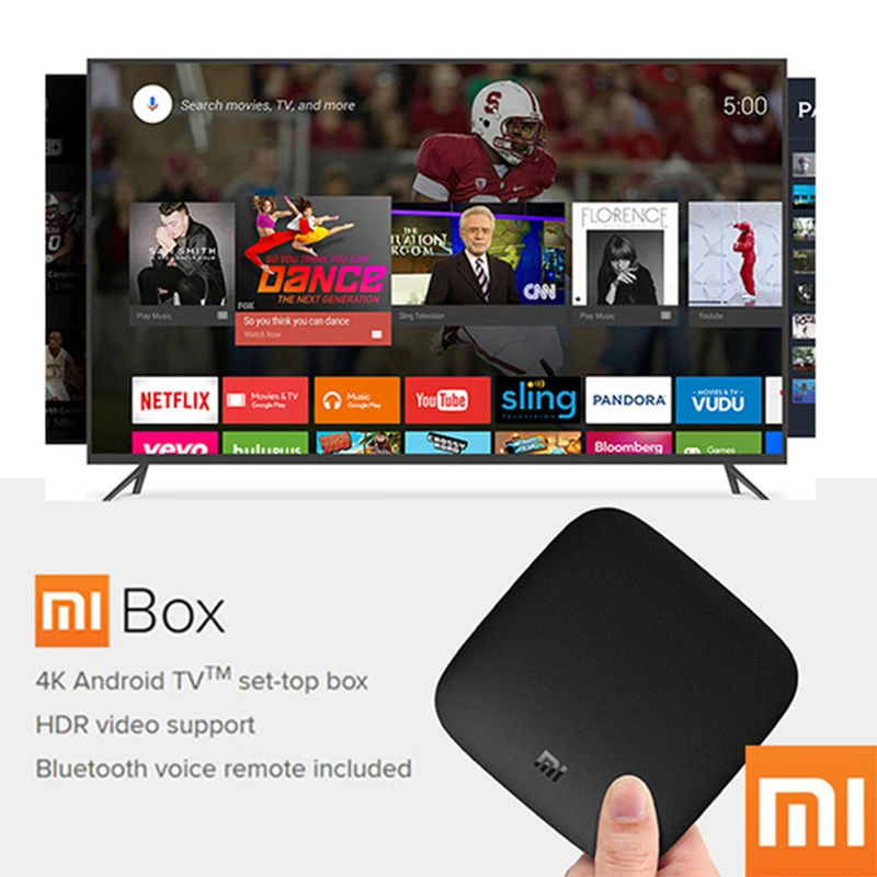 Оригинальная ТВ приставка Xiaomi MI 3 Smart 4K Ultra HD 2G 8G Android 8 0 WIFI Google Cast Netflix Red Bull