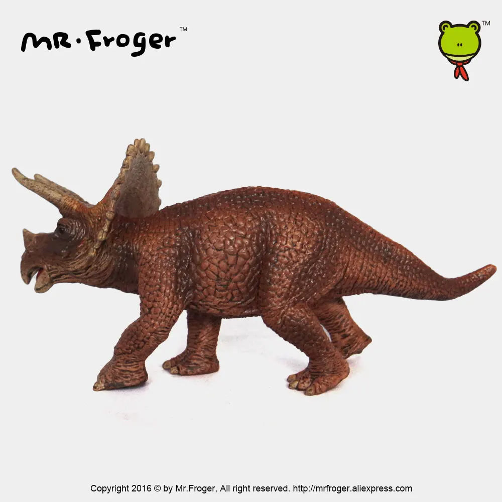 Фото Mr.Froger модель трицератопса игрушка пластиковый милый динозавр Твердые Классические игрушки для детей Древние животные зоопарки модели Юрск... №5