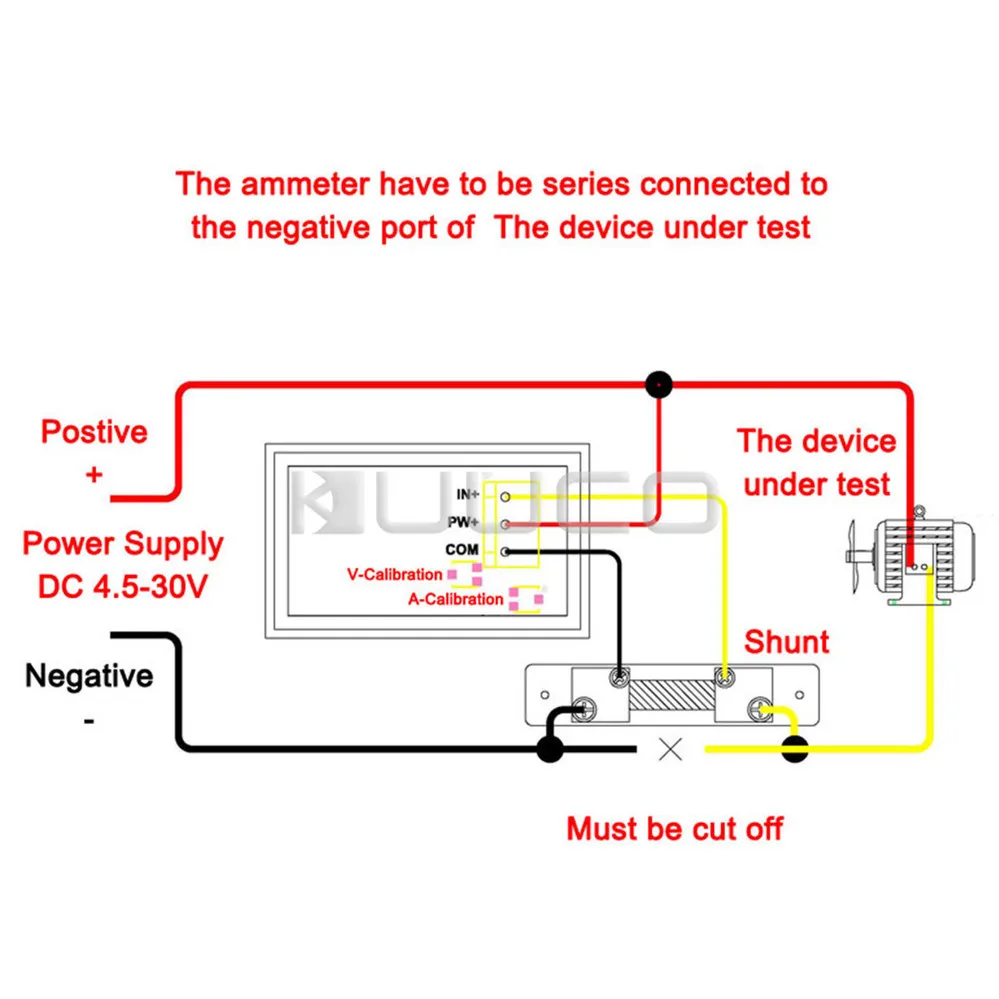 

5 PCS/LOT Digital Tester 2in1 Voltage Current Monitor DC 4.5~30V/50A Red/Blue Dual display Voltmeter Ammeter + Resistive Shunt