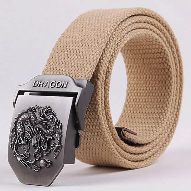 Style2 Khaki Новое поступление, мужской холщовый ремень с тигровой пряжкой, военный ремень, армейские тактические ремни для мужчин, высокое качество, мужской ремень - Цвет: Style2 Khaki