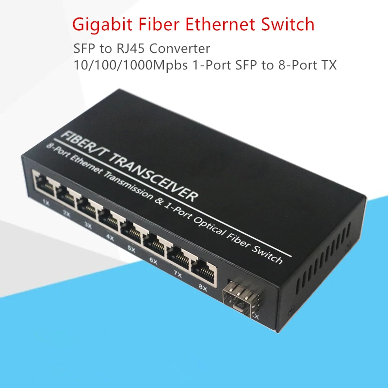 Гигабитный преобразователь SFP фибра оптический переключатель 1-портовый разъем в