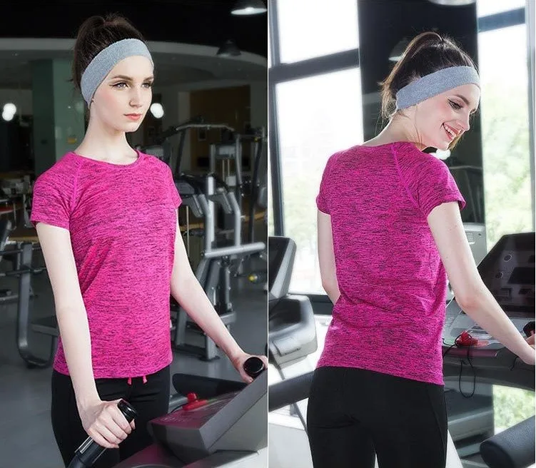 Женская футболка с коротким рукавом гигроскопичная быстрая сушка для фитнеса