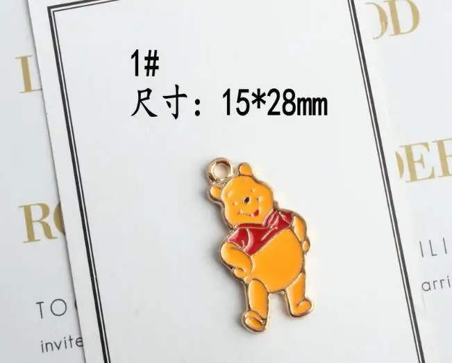 Новинка 10 шт. милые Мультяшные свинки желтые мишки Микс ожерелье серьги брелок