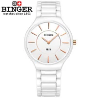 Lovers Top Brand Men Watches White Ceramic Slim And Stylish Women Dress Wristwatches Female Form Round montre femme