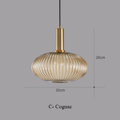 C - Cognac Цветные подвесные светильники, стеклянный подвесной светильник, зеленый, серый оттенок, для кухни, столовой, бара, скандинавские светодиодные подвесные лампы, современный светильник E27 - Цвет корпуса: C - Cognac